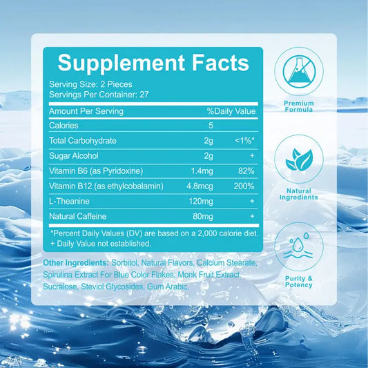 Caffeine Gum DEZEN Energy Mint Gum 54 Pcs Peppermint Flavor DEZEN