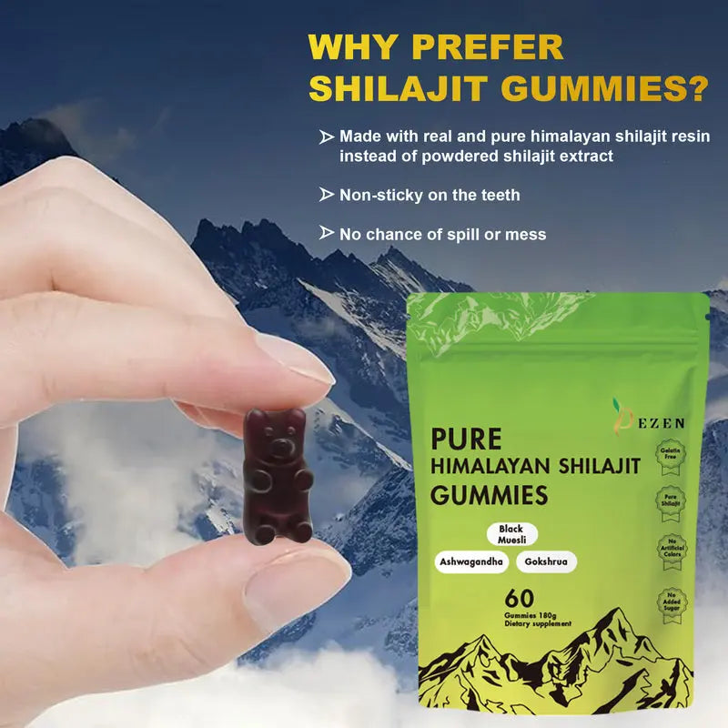 DEZEN Shilajit Gummies 3000mg with Ashwagandha 60 Count DEZEN