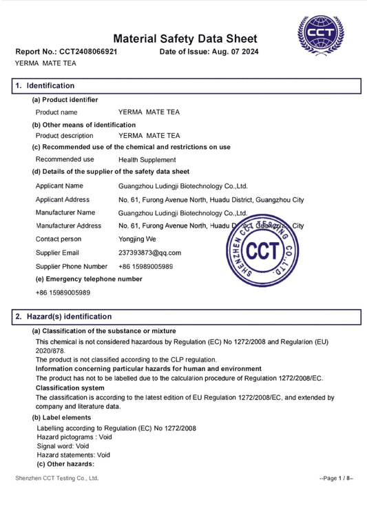 DEZEN Yerba Mate Tea Bags Peach Mango Prebiotics and Probiotics Supplements