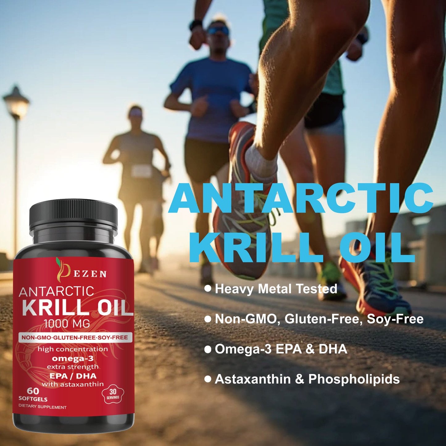 DEZEN Pure Himalayan Shilajit & Krill Oil Softgels with Omega 3 for Supports Energy, Cognitive Function, Immune & Heart Health, 60 Count Each