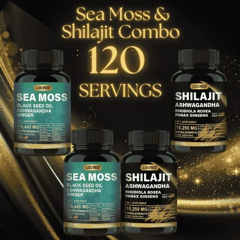 Sea Moss and Shilajit | Combo Pack Pure Himalayan Shilajit & Organic Sea Moss Capsule DEZEN
