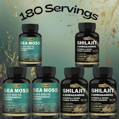 Sea Moss and Shilajit | Combo Pack Pure Himalayan Shilajit & Organic Sea Moss Capsule DEZEN