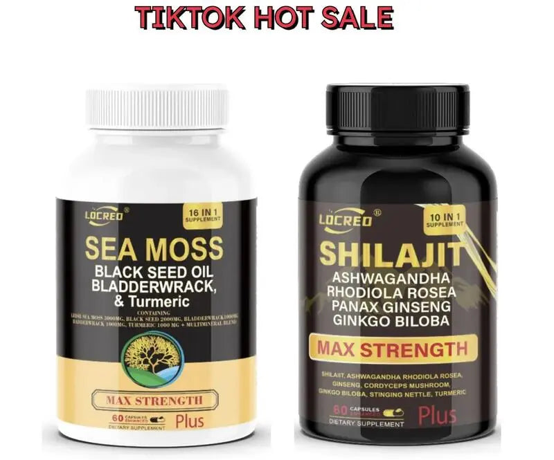 Sea Moss and Shilajit Capsule Combo Pack, 60 Count Each DEZEN