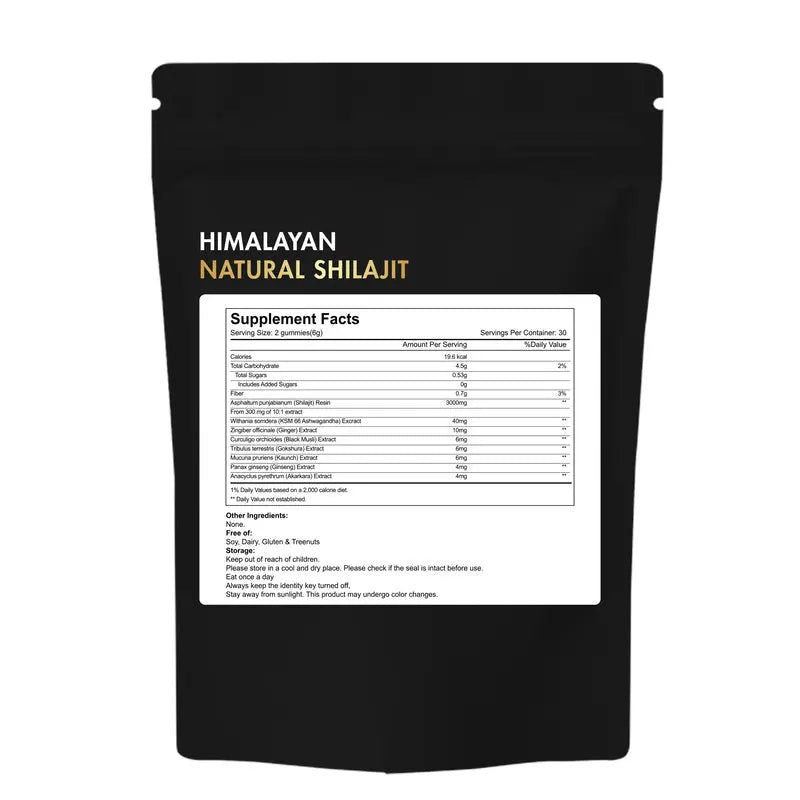 Pure Himalayan Shilajit Gummies with Ashwagandha, Ginger, Turmeric, Ginseng, 60 Count Each DEZEN