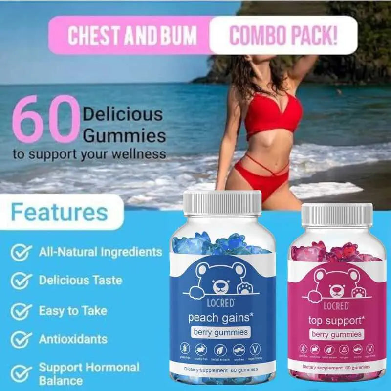 Natural Breast Enhancement Gummies and Butt Enhancing Gummies | Combo Pack DEZEN