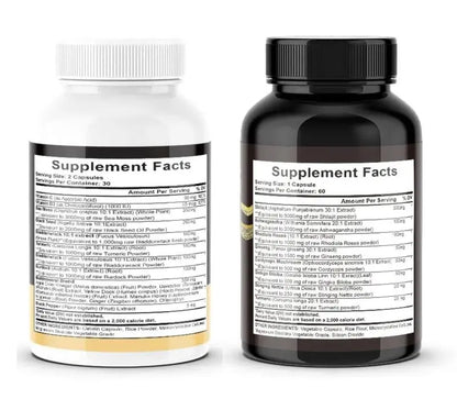 Sea Moss and Shilajit Capsule Combo Pack, 60 Count Each DEZEN