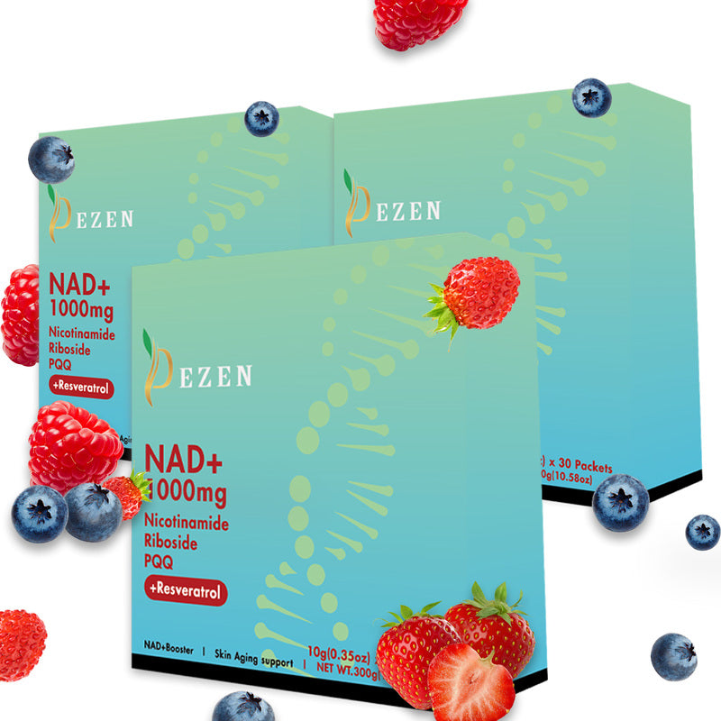 DEZEN NAD+ Liquid Drink Mix – Nicotinamide Riboside Supplement with Resveratrol, Quercetin & PQQ | 30 Sachets