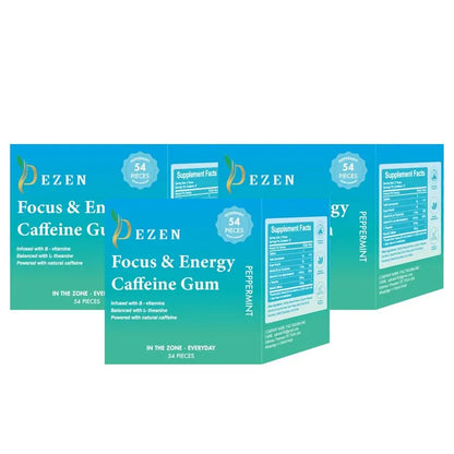 Caffeine Gum DEZEN Mint Energy Gum 54 Pcs Peppermint Flavor DEZEN