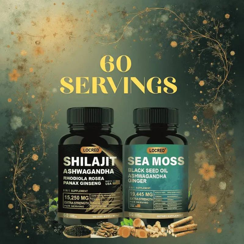 Sea Moss and Shilajit | Combo Pack Pure Himalayan Shilajit & Organic Sea Moss Capsule DEZEN