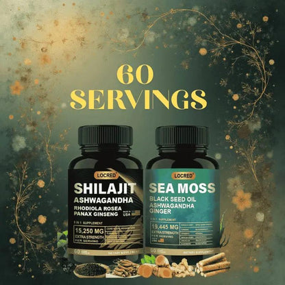 Sea Moss and Shilajit | Combo Pack Pure Himalayan Shilajit & Organic Sea Moss Capsule DEZEN