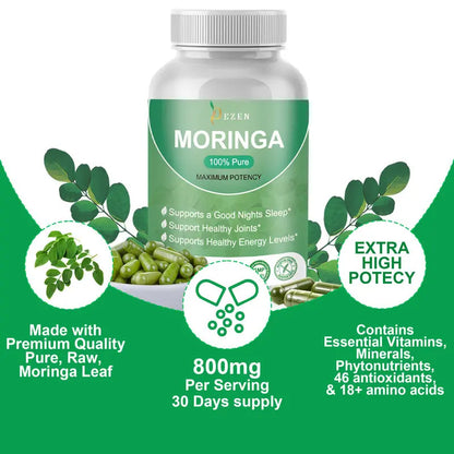 DEZEN Organic Moringa Powder Capsules | Superfood Powder DEZEN