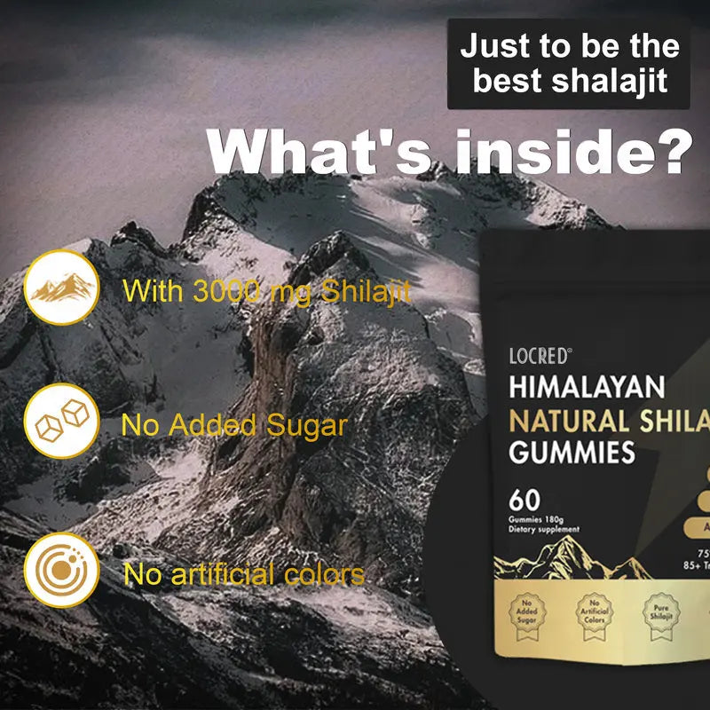 Pure Himalayan Shilajit Gummies with Ashwagandha, Ginger, Turmeric, Ginseng, 60 Count Each DEZEN