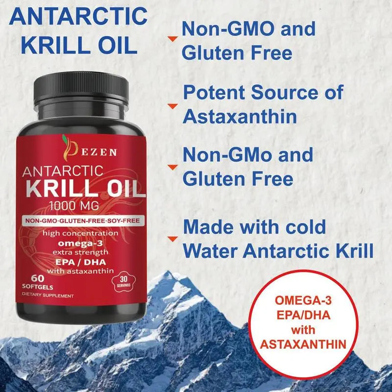 DEZEN Pure Himalayan Shilajit & Krill Oil Softgels with Omega 3 DEZEN