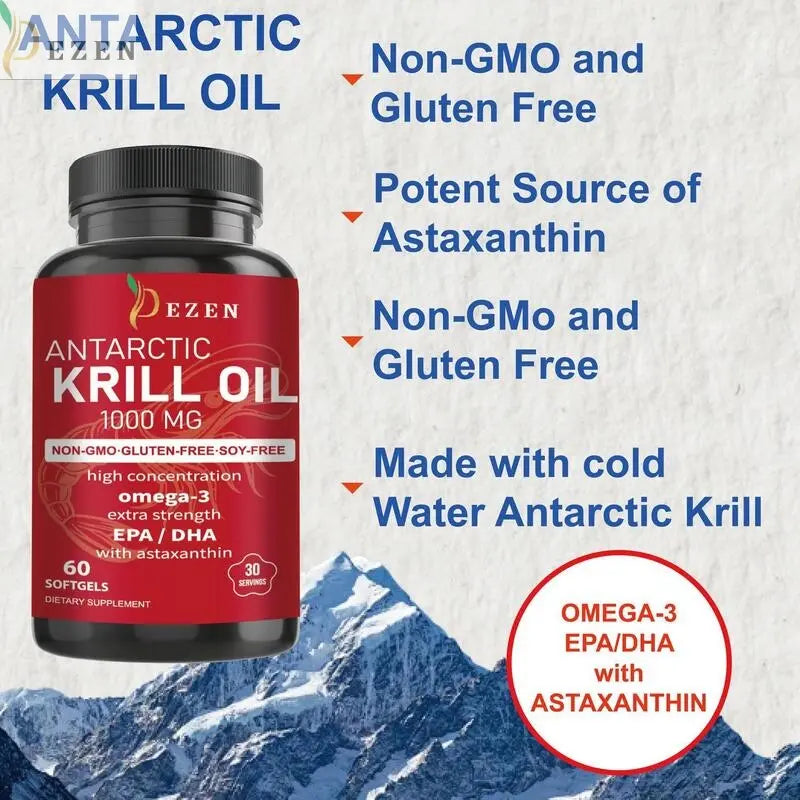 DEZEN Pure Himalayan Shilajit & Krill Oil Softgels with Omega 3 DEZEN