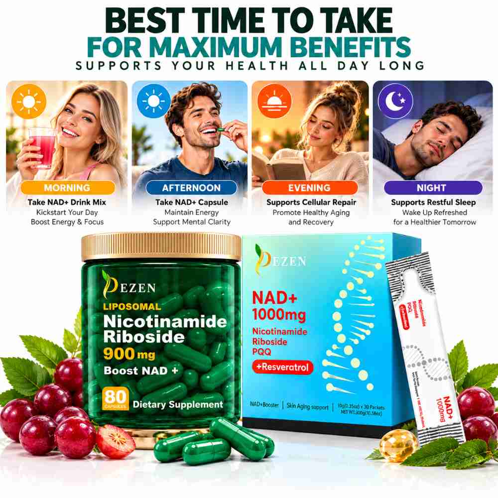 NAD+ Capsules & NAD Liquid Sachet Combo,  Liposomal Nicotinamide Riboside (NR)