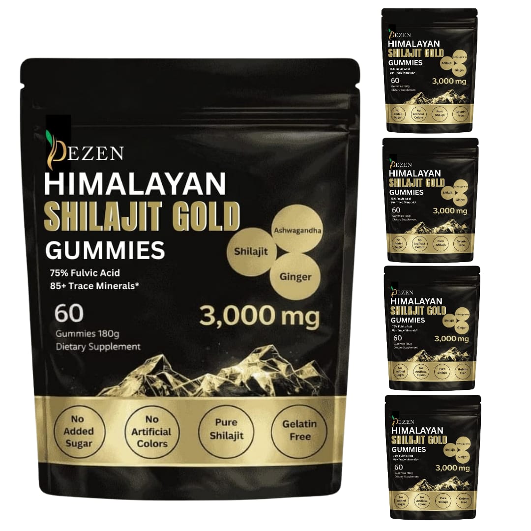 DEZEN Himalayan Shilajit Gold Gummies – 3,000mg Shilajit with Fulvic Acid, Ashwagandha & Ginger