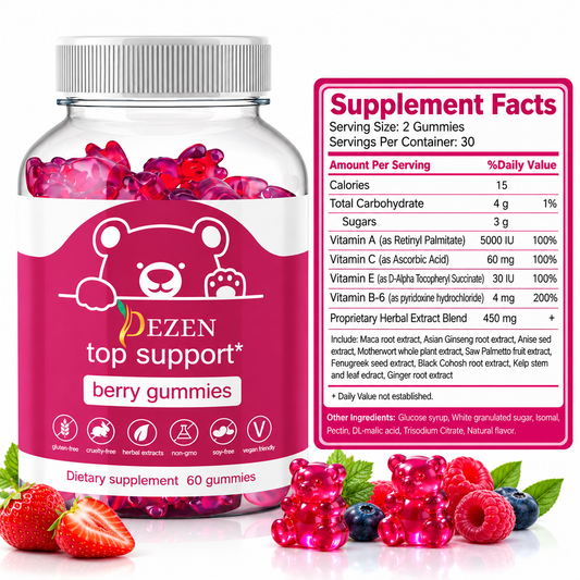 Natural Breast Enhancement | Chest Growth | Breast Gummies | Berry Flavor