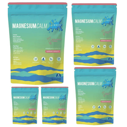DEZEN Super Calm Magnesium Powder Drink Mix | Raspberry Lemonade | 20 Sachet Each