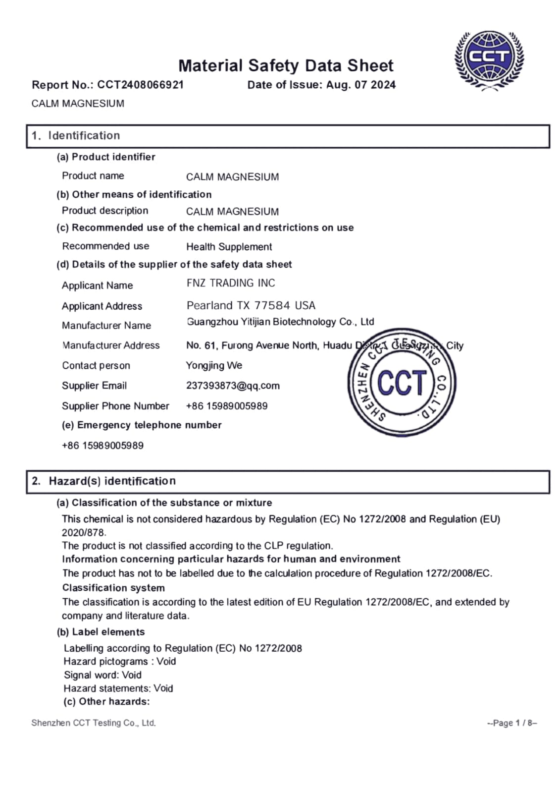 DEZEN Super Calm Magnesium Powder Drink Mix | Raspberry Lemonade | 20 Sachet Each