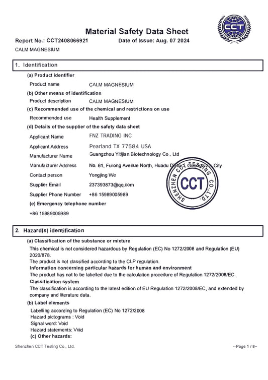 Calm Powder Magnesium | DEZEN Super Calm Drink Mix | Raspberry Lemonade
