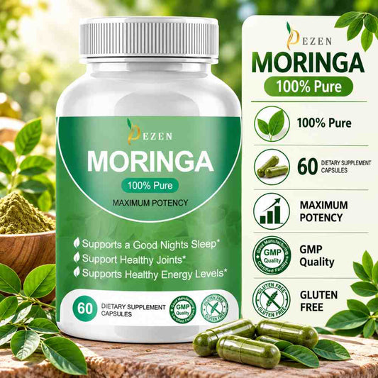 DEZEN Moringa Capsules – 100% Pure Moringa Extract for Energy, Joint Health & Better Sleep
