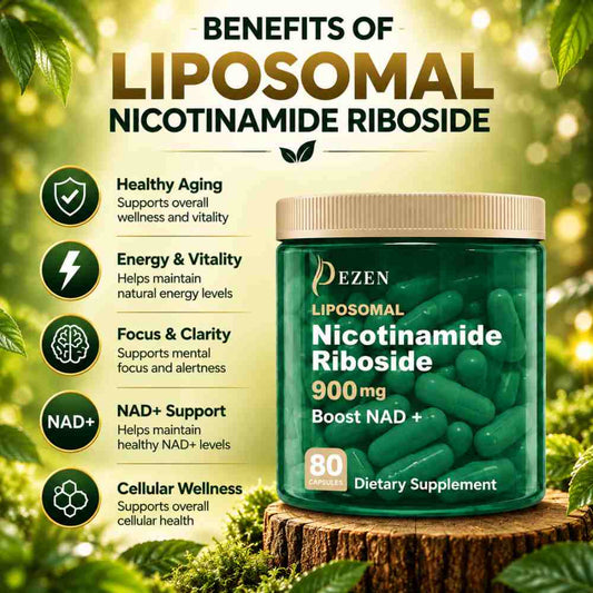 DEZEN NAD+ Capsules Liposomal Nicotinamide Riboside Supplement with Resveratrol & Quercetin | 900mg