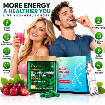 NAD+ Capsules & NAD Liquid Sachet Combo,  Liposomal Nicotinamide Riboside (NR)