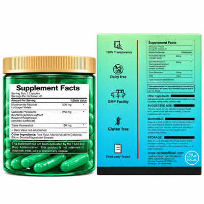 NAD+ Capsules & NAD Liquid Sachet Combo,  Liposomal Nicotinamide Riboside (NR)