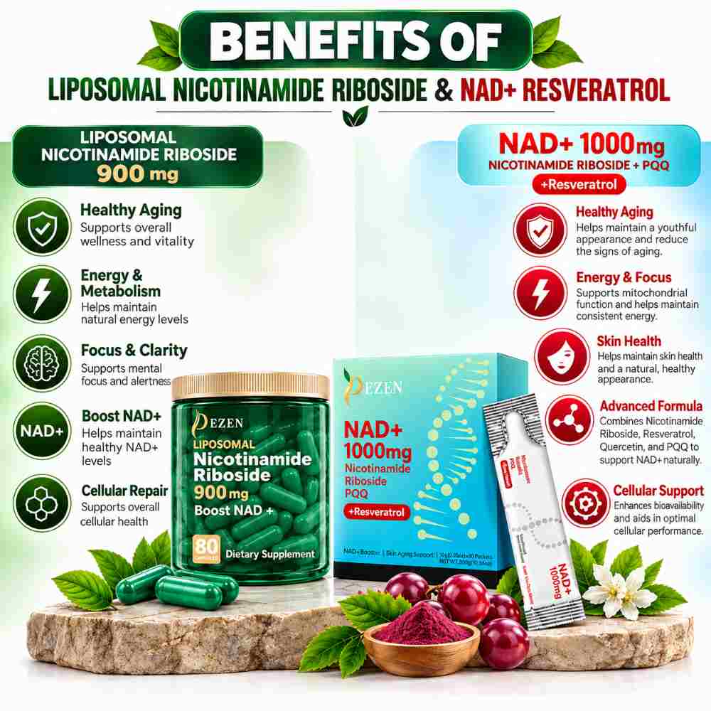NAD+ Capsules & NAD Liquid Sachet Combo,  Liposomal Nicotinamide Riboside (NR)
