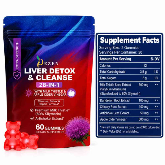 Liver Cleanse Detox Gummies Apple Flavored 60 Count Each