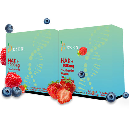 DEZEN NAD+ Liquid Drink Mix – Nicotinamide Riboside Supplement with Resveratrol, Quercetin & PQQ | 30 Sachets