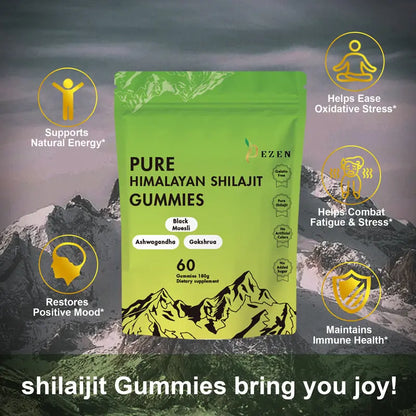 DEZEN Shilajit Gummies 3000mg with Ashwagandha 60 Count DEZEN