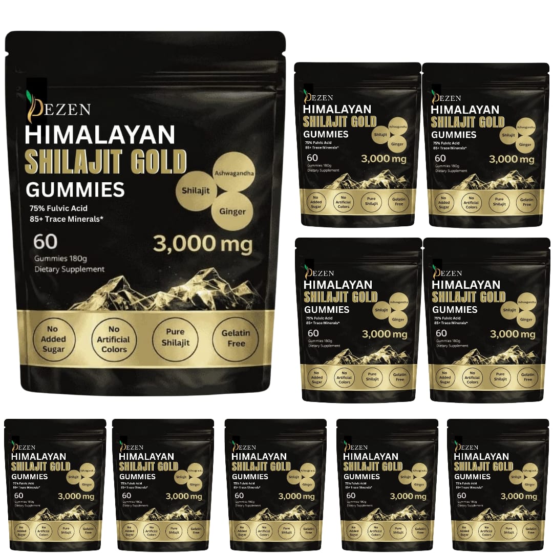 DEZEN Himalayan Shilajit Gold Gummies – 3,000mg Shilajit with Fulvic Acid, Ashwagandha & Ginger