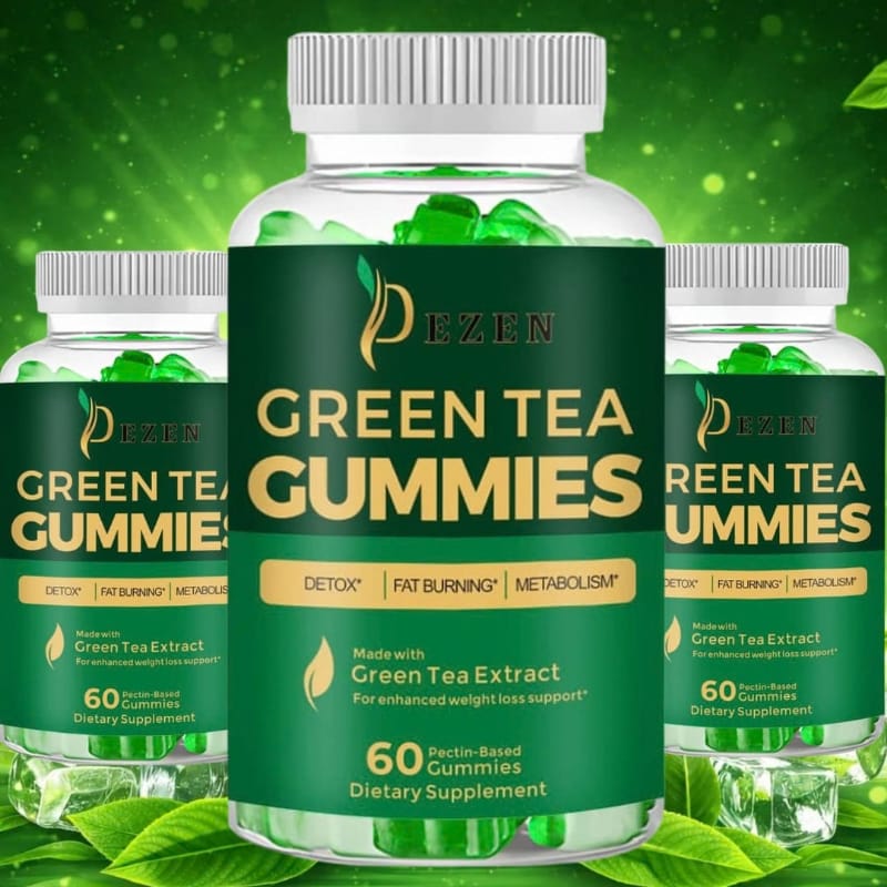 Fat Burner Green Tea Gummies, Metabolism & Energy Support Supplement, Weight Management Gummies