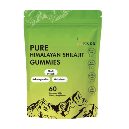 DEZEN Shilajit Gummies 3000mg with Ashwagandha 60 Count DEZEN