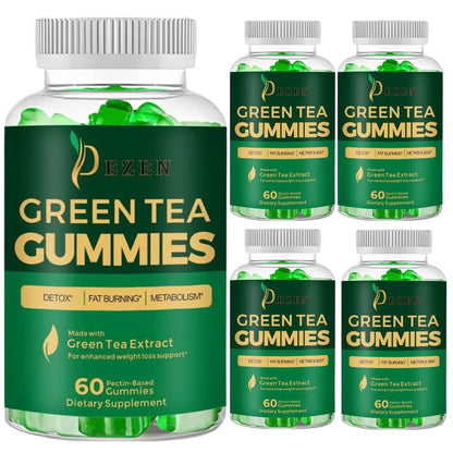 Fat Burner Green Tea Gummies, Metabolism & Energy Support Supplement, Weight Management Gummies