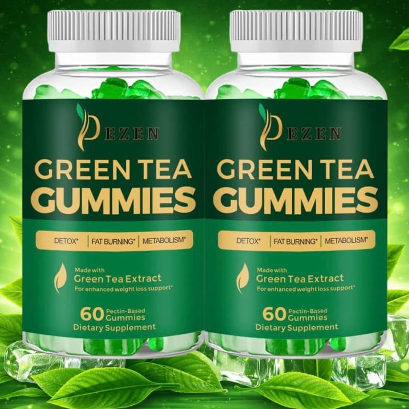Fat Burner Green Tea Gummies, Metabolism & Energy Support Supplement, Weight Management Gummies