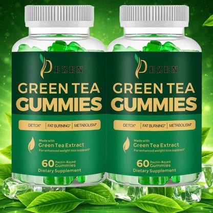 Fat Burner Green Tea Gummies, Metabolism & Energy Support Supplement, Weight Management Gummies