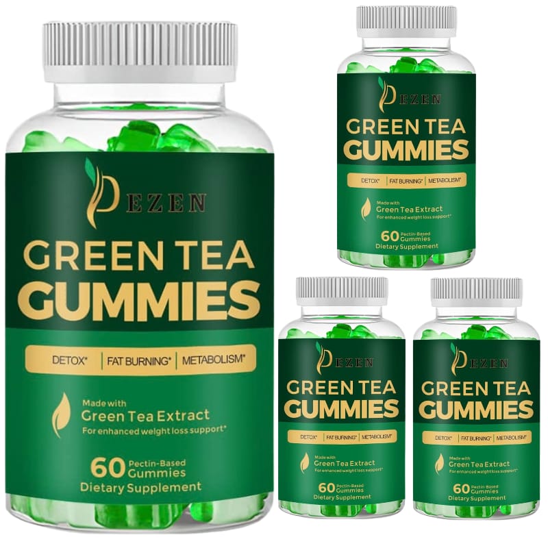 Fat Burner Green Tea Gummies, Metabolism & Energy Support Supplement, Weight Management Gummies