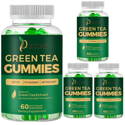 Fat Burner Green Tea Gummies, Metabolism & Energy Support Supplement, Weight Management Gummies