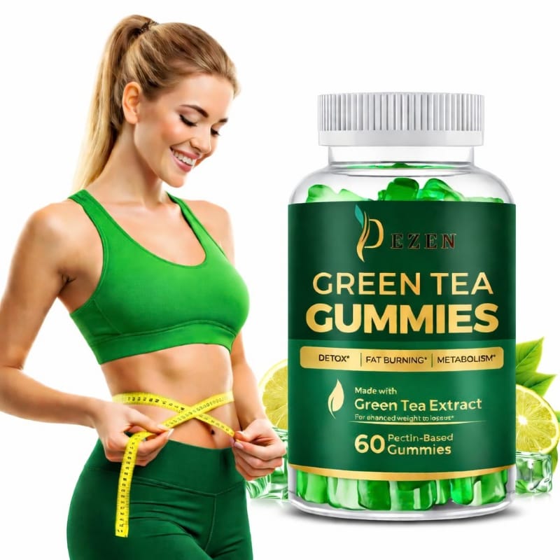 Fat Burner Green Tea Gummies, Metabolism & Energy Support Supplement, Weight Management Gummies