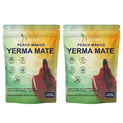DEZEN Yerba Mate Tea Bags Peach Mango Prebiotics and Probiotics Supplements DEZEN
