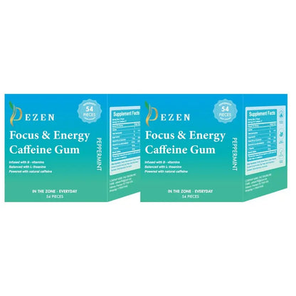 Caffeine Gum DEZEN Energy Mint Gum 54 Pcs Peppermint Flavor DEZEN